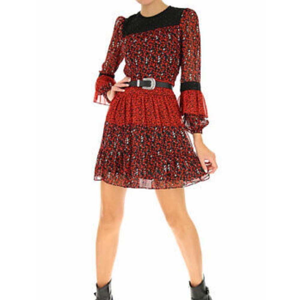 {Michael Kors} mixed floral print Georgette dress